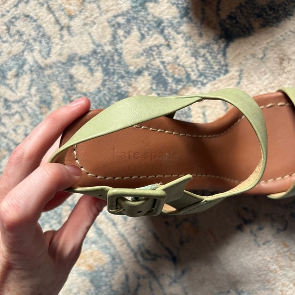 Kate Spade Dance Sea-foam Green Platform Basketweave Wedge Sandal Spring Sz 5.5 - Picture 5 of 8